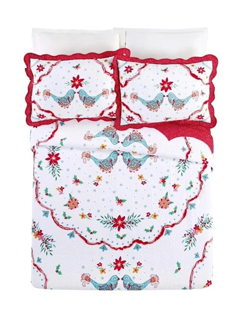 The Pioneer Woman Mazie Bird Quilt & Sham Full/Queen size 3 piece Set.